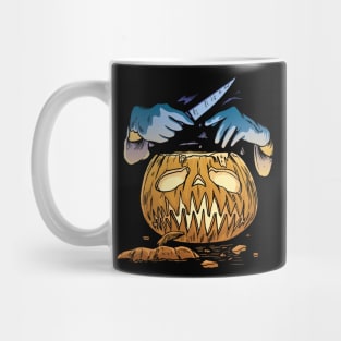 Halloween Pumpkin Scary Face Spooky Serial Killer Mug